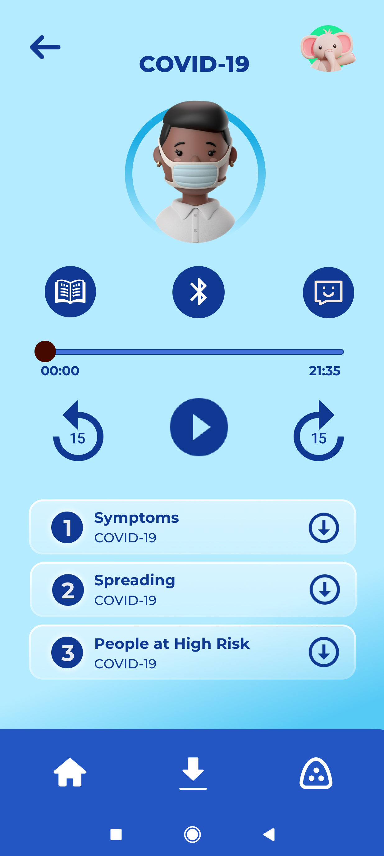 A snapshot from the android app.
